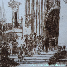 Load image into Gallery viewer, SCOTTISH ART. Sir Muirhead Bone (1876 - 1953). Glasgow International Exhibition 1901. Entrance from the Piazza (The Industrial Hall). Signed in the plate
