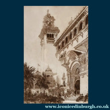 Load image into Gallery viewer, SCOTTISH ART. Sir Muirhead Bone (1876 - 1953). Glasgow International Exhibition 1901. Entrance from the Piazza (The Industrial Hall). Signed in the plate
