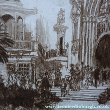 Load image into Gallery viewer, SCOTTISH ART. Sir Muirhead Bone (1876 - 1953). Glasgow International Exhibition 1901. Entrance from the Piazza (The Industrial Hall). Signed in the plate

