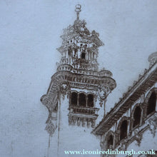 Load image into Gallery viewer, SCOTTISH ART. Sir Muirhead Bone (1876 - 1953). Glasgow International Exhibition 1901. Entrance from the Piazza (The Industrial Hall). Signed in the plate
