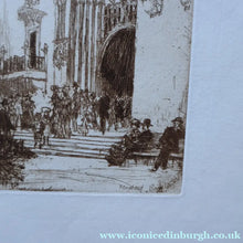 Load image into Gallery viewer, SCOTTISH ART. Sir Muirhead Bone (1876 - 1953). Glasgow International Exhibition 1901. Entrance from the Piazza (The Industrial Hall). Signed in the plate
