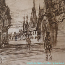 Load image into Gallery viewer, SCOTTISH ART. Sir Muirhead Bone (1876 - 1953). Glasgow International Exhibition 1901. Evening in Little Russia. Signed in the plate
