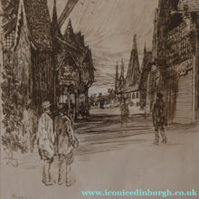 Load image into Gallery viewer, SCOTTISH ART. Sir Muirhead Bone (1876 - 1953). Glasgow International Exhibition 1901. Evening in Little Russia. Signed in the plate
