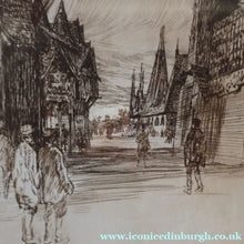 Load image into Gallery viewer, SCOTTISH ART. Sir Muirhead Bone (1876 - 1953). Glasgow International Exhibition 1901. Evening in Little Russia. Signed in the plate

