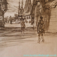 Load image into Gallery viewer, SCOTTISH ART. Sir Muirhead Bone (1876 - 1953). Glasgow International Exhibition 1901. Evening in Little Russia. Signed in the plate
