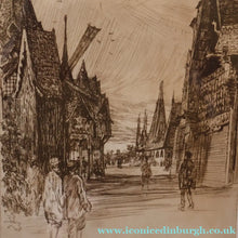Load image into Gallery viewer, SCOTTISH ART. Sir Muirhead Bone (1876 - 1953). Glasgow International Exhibition 1901. Evening in Little Russia. Signed in the plate (detail)
