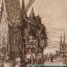 Load image into Gallery viewer, SCOTTISH ART. Sir Muirhead Bone (1876 - 1953). Glasgow International Exhibition 1901. Evening in Little Russia. Signed in the plate
