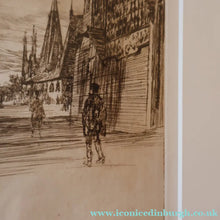 Load image into Gallery viewer, SCOTTISH ART. Sir Muirhead Bone (1876 - 1953). Glasgow International Exhibition 1901. Evening in Little Russia. Signed in the plate
