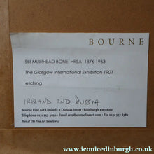 Load image into Gallery viewer, SCOTTISH ART. Sir Muirhead Bone (1876 - 1953). Glasgow International Exhibition 1901. Ireland and Russia. Signed in the plate
