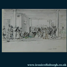 Load image into Gallery viewer, SCOTTISH ART. Sir Muirhead Bone  (1876 - 1953). Pen and ink drawing of the Marketplace at Oviedo, Asturias in Spain. Signed
