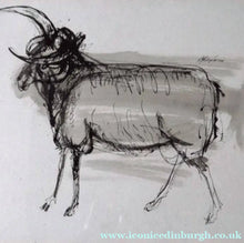 Load image into Gallery viewer, Scottish Art for Sale Robin Philipson Pen and Ink Drawing of a Ram
