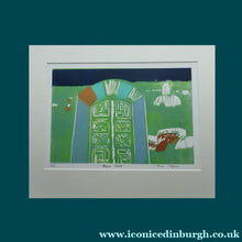 Load image into Gallery viewer, SCOTTISH Art. Thora Clyne (1937 - 2021). 1980s Colour Woodcut of an Idealised Serbian Landscape Featuring a Decorative Doorway
