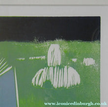 Load image into Gallery viewer, Thora Clyne 1980s Colour Woodcut of a Landscape in Serbia
