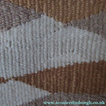 Load image into Gallery viewer, SCOTTISH ART: Vintage 1960s WOVEN TAPESTRY by Maureen Hodge. Panoramic Landscape with a Sailing Boat on the Seashore
