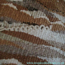 Load image into Gallery viewer, SCOTTISH ART: Vintage 1960s WOVEN TAPESTRY by Maureen Hodge. Panoramic Landscape with a Sailing Boat on the Seashore
