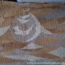 Load image into Gallery viewer, SCOTTISH ART: Vintage 1960s WOVEN TAPESTRY by Maureen Hodge. Panoramic Landscape with a Sailing Boat on the Seashore
