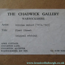 Load image into Gallery viewer, William Walcot Fleet Street London 1931 Etching Pencil Signed
