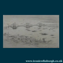 Load image into Gallery viewer, SCOTTISH ART. William Walcot (1874 - 1943). WWI Etching of the Forth Rail Bridge and Rosyth Docks; c 1918
