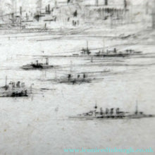 Load image into Gallery viewer, SCOTTISH ART. William Walcot (1874 - 1943). WWI Etching of the Forth Rail Bridge and Rosyth Docks; c 1918
