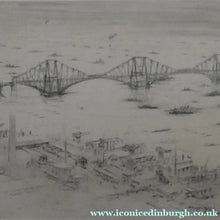 Load image into Gallery viewer, SCOTTISH ART. William Walcot (1874 - 1943). WWI Etching of the Forth Rail Bridge and Rosyth Docks; c 1918
