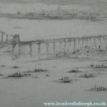 Load image into Gallery viewer, SCOTTISH ART. William Walcot (1874 - 1943). WWI Etching of the Forth Rail Bridge and Rosyth Docks; c 1918
