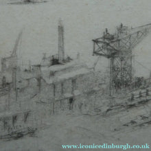 Load image into Gallery viewer, SCOTTISH ART. William Walcot (1874 - 1943). WWI Etching of the Forth Rail Bridge and Rosyth Docks; c 1918
