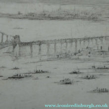 Load image into Gallery viewer, SCOTTISH ART. William Walcot (1874 - 1943). WWI Etching of the Forth Rail Bridge and Rosyth Docks; c 1918
