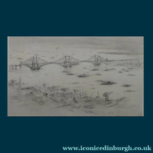 Load image into Gallery viewer, SCOTTISH ART. William Walcot (1874 - 1943). WWI Etching of the Forth Rail Bridge and Rosyth Docks; c 1918
