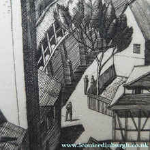 Load image into Gallery viewer, William Wilson Etching. The Walls of Rothenburg 1929
