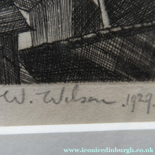 Load image into Gallery viewer, William Wilson Etching. The Walls of Rothenburg 1929
