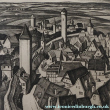 Load image into Gallery viewer, William Wilson Etching. The Walls of Rothenburg 1929
