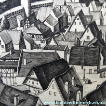 Load image into Gallery viewer, William Wilson Etching. The Walls of Rothenburg 1929
