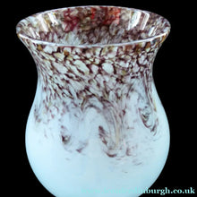 Load image into Gallery viewer, 1930s Monart Glass Vase lue with Gold Aventurine
