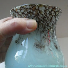 Load image into Gallery viewer, Blue 1930s Monart Glass Vase lue with Gold Aventurine
