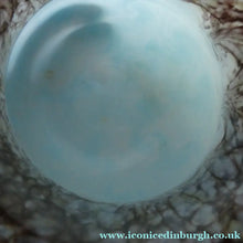 Load image into Gallery viewer, Blue 1930s Monart Glass Vase lue with Gold Aventurine
