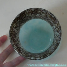 Load image into Gallery viewer, Blue 1930s Monart Glass Vase with Gold Aventurine

