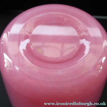 Load image into Gallery viewer, 1930s Tall Scottish Monart Glass Vase. Pink with Gold Aventurine1930s Pink MONART Glass Vase. OE VIII Shape
