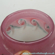 Load image into Gallery viewer, SCOTTISH GLASS Pale Grey and Pink VASART Vase. Etched signature to base; Vintage 1950s
