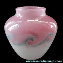 Load image into Gallery viewer, SCOTTISH GLASS Pale Grey and Pink VASART Vase. Etched signature to base; Vintage 1950s

