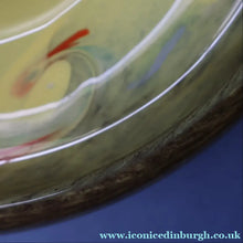 Load image into Gallery viewer, 1950s Scottish STRATHEARN Glass Shallow Bowl in Eye-Catching Yellow Shade with Tutti Frutti &amp; Black Flecks
