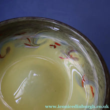Load image into Gallery viewer, 1950s Scottish STRATHEARN Glass Shallow Bowl in Eye-Catching Yellow Shade with Tutti Frutti &amp; Black Flecks
