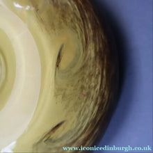 Load image into Gallery viewer, 1950s Scottish STRATHEARN Glass Shallow Bowl in Eye-Catching Yellow Shade with Tutti Frutti &amp; Black Flecks
