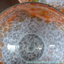 Load image into Gallery viewer, Vintage SCOTTISH Vasart Art Glass Plates &amp; Bowls. SET OF SIX. Stylish Grey and &amp; Peachy-Orange Combination
