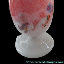 Load image into Gallery viewer, 1950s Scottish VASART Glass Tulip Lamp in Lilac Grey and Mottled Rose Pink Colours. WORKING
