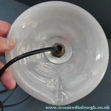 Load image into Gallery viewer, 1950s Scottish VASART Glass Tulip Lamp in Lilac Grey and Mottled Rose Pink Colours. WORKING
