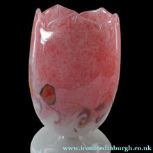 Load image into Gallery viewer, 1950s Scottish VASART Glass Tulip Lamp in Lilac Grey and Mottled Rose Pink Colours. WORKING
