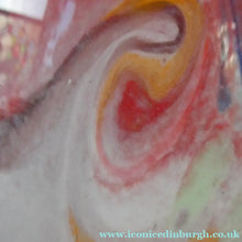 Load image into Gallery viewer, 1950s Scottish VASART Glass Tulip Lamp in Lilac Grey and Mottled Rose Pink Colours. WORKING
