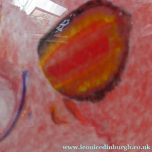 Load image into Gallery viewer, 1950s Scottish VASART Glass Tulip Lamp in Lilac Grey and Mottled Rose Pink Colours. WORKING
