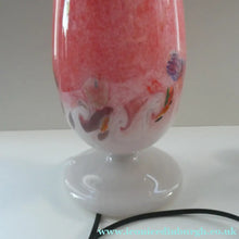 Load image into Gallery viewer, 1950s Scottish VASART Glass Tulip Lamp in Lilac Grey and Mottled Rose Pink Colours. WORKING
