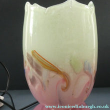 Load image into Gallery viewer, 1950s Scottish VASART Glass Tulip Lamp in Pastel Pink and Peppermint Shades. WORKING
